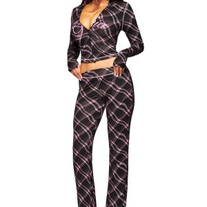 Iamgia BLARE TRACKPANT - BLACK WARPED PLAID