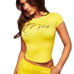 Iamgia BLARE FORM TEE - YELLOW GOLD FOIL