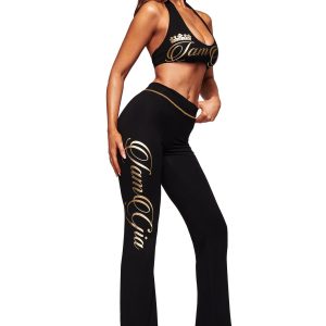 Iamgia BLARE FORM TRACKPANT - BLACK AND GOLD