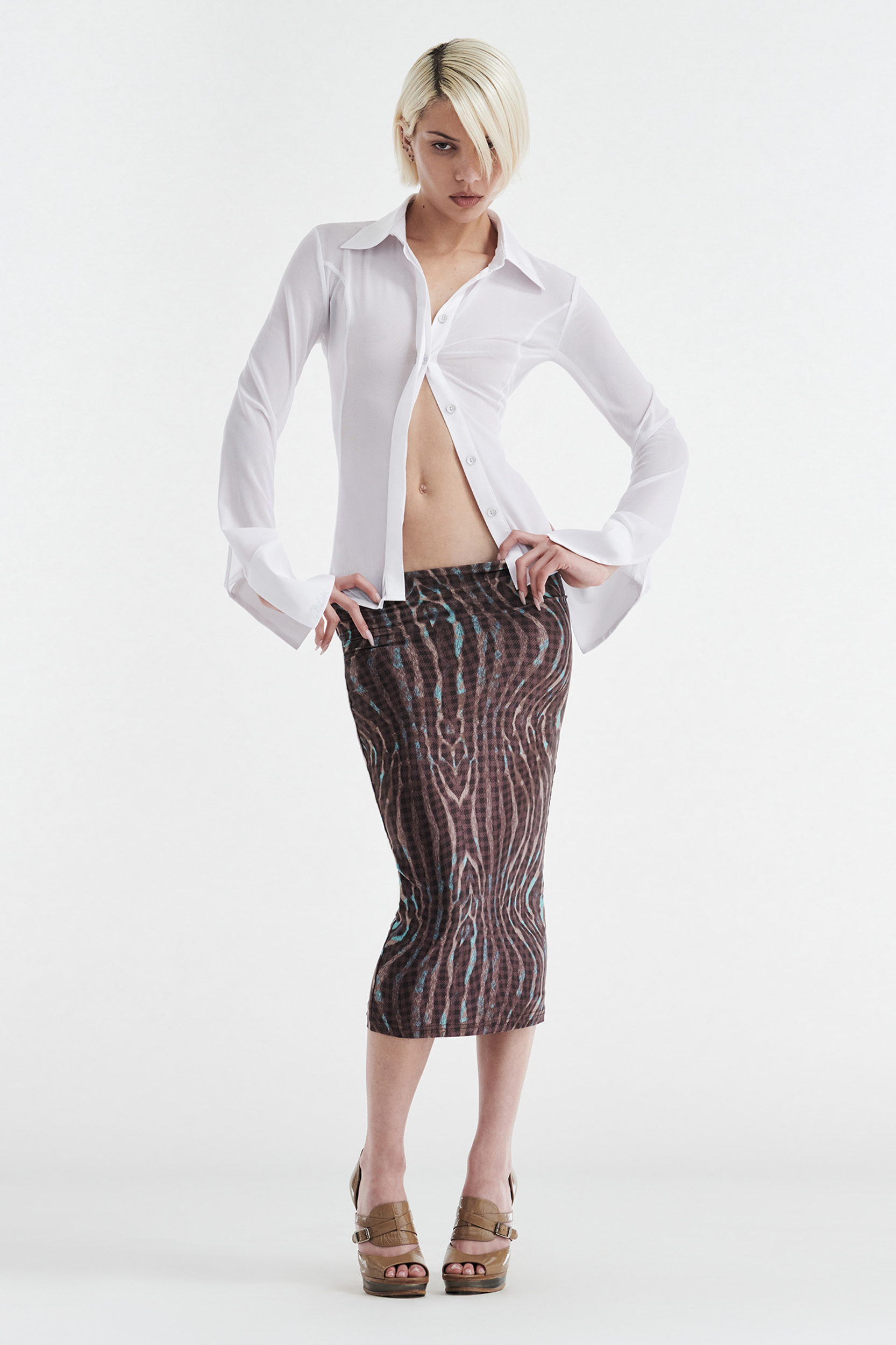 GISELLE-STRETCH-MIDI-TUBE-SKIRT-WARPED-CHECK