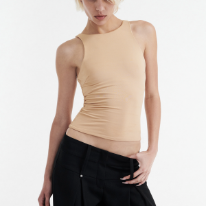Iamgia SOPHIE BASIC SLEEVELESS TANK WITH SHELF BRA - TAN